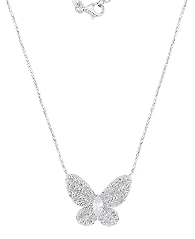 Macy's 14k Gold-Plated Pave Butterfly Chain Necklace