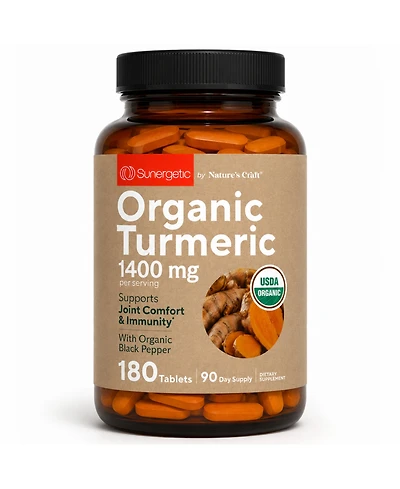 Sunergetic Turmeric Tablets with Pepper, 1400mg Per Serving, 120 Count