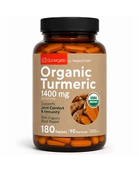 Sunergetic Turmeric Tablets with Pepper, 1400mg Per Serving, 120 Count