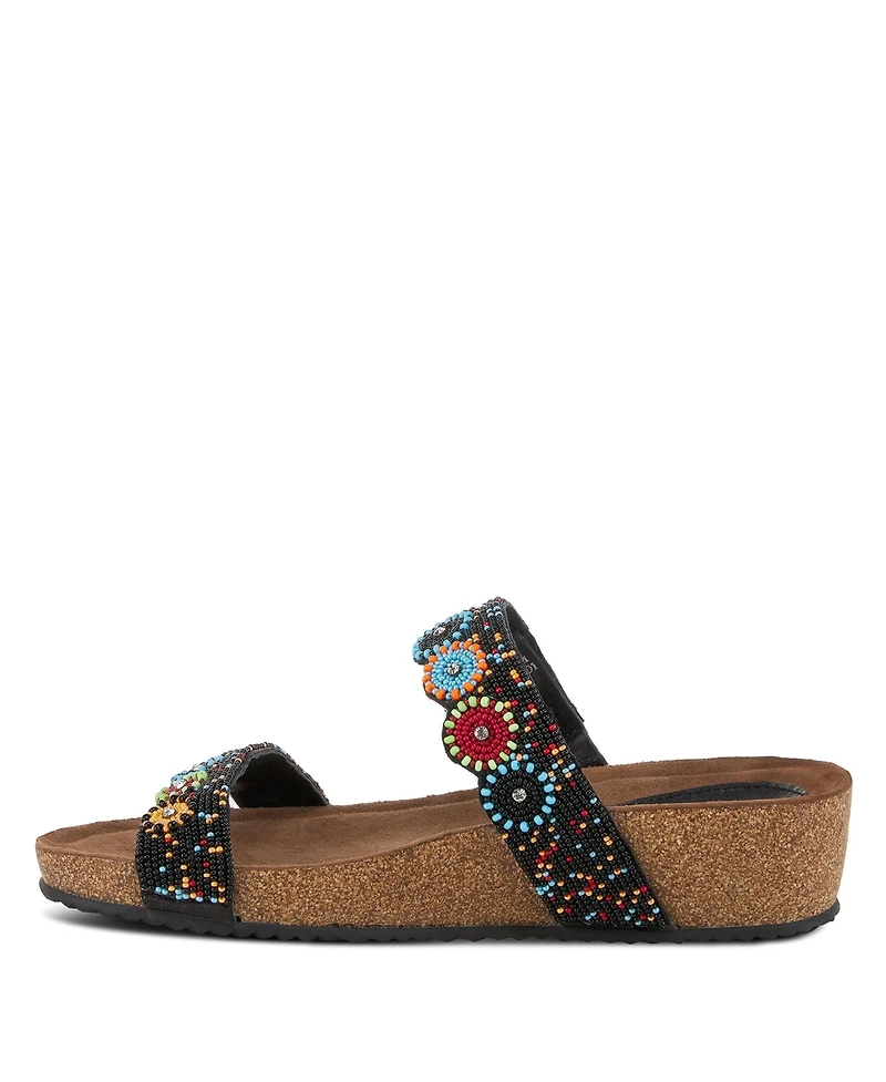 Azura Women's Slide Wedge with Natural Cork Sole
