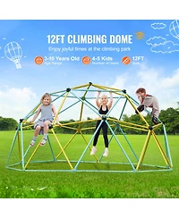 Vevor Climbing Dome 12FT Geometric Dome Climber Jungle Gym for Kids 3-10 Years