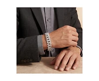 Rachel Glauber Dazzling Men's White Gold Plated Chic Cz Pave Chain Bracelet