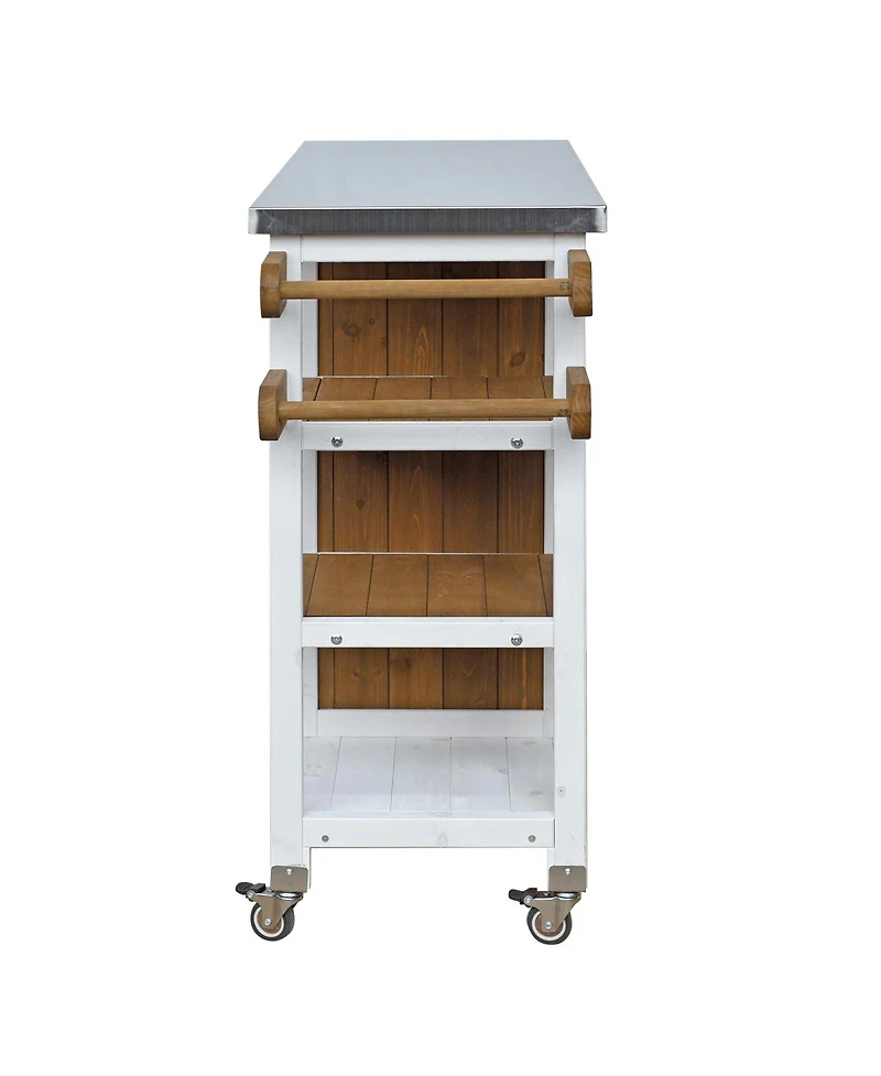 Streamdale Furniture Foldable Outdoor Kitchen Island With Storage, Prep Station, And Lockable Wheels
