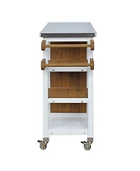 Streamdale Furniture Foldable Outdoor Kitchen Island With Storage, Prep Station, And Lockable Wheels