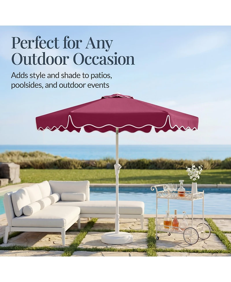 Best Choice Products 7.5feet Patio Market Umbrella with Wavy Trim, Fade-Resistant, Crank and Tilt