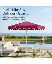 Best Choice Products 7.5feet Patio Market Umbrella with Wavy Trim, Fade-Resistant, Crank and Tilt