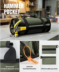 Xdovet Tool Roll Bag Heavy Duty Organizer Detachable Pouches Mechanic Electrician Gift
