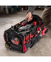 Xdovet Heavy-duty Tool Tote Open Top 39-Pockets Rotating Handle