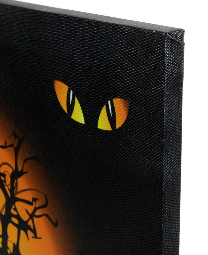 Led Lighted Spooky House Halloween Canvas Wall Art, 19.75" x 19.75"