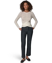Donna Karan Weekend Women's Long-Sleeve Drape Front Top