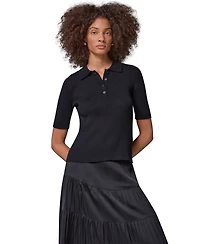 Donna Karan Weekend Women's Elbow-Sleeve Ribbed Button-Front Sweater