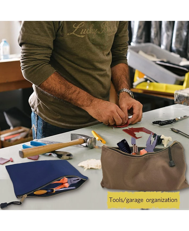 Xdovet Canvas Tool Bag Organizer Zipper Pouches