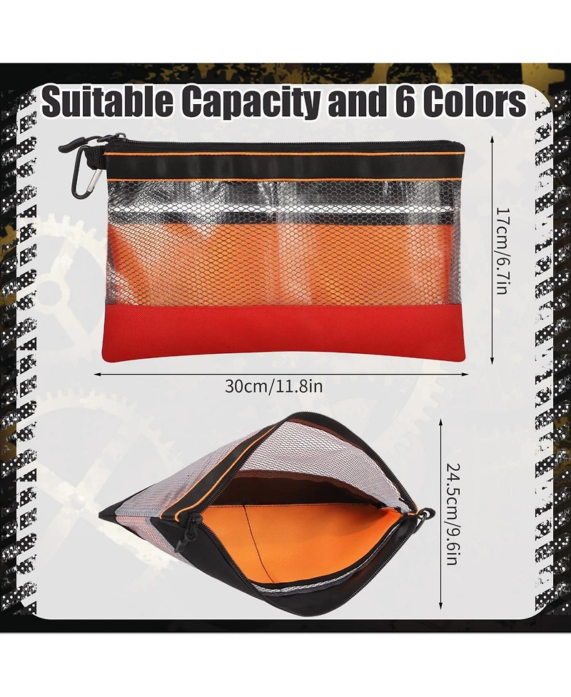 Xdovet Tool Pouch Bags Zipper Mesh Window 6pcs