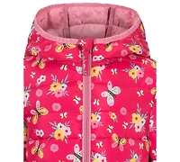 S Rothschild & Co Toddler Girls' 2T-5T Long-Sleeve Printed Midweight Butterfly Packable Jacket