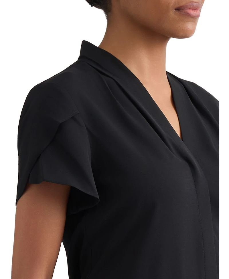 Jones New York Petite Petal-Sleeve Blouse
