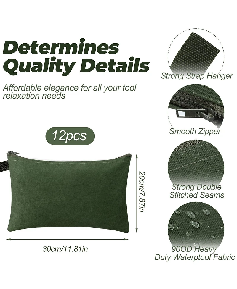 Xdovet Canvas Tool Bag Zipper Pouch Heavy Duty