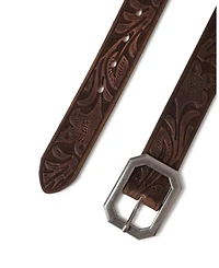 belle & bloom Women's Stand By Me Embossed Leather Belt