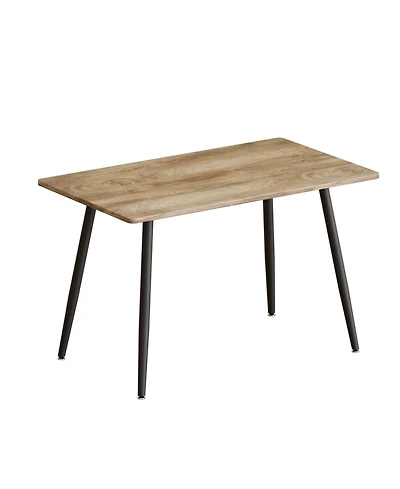 Streamdale Furniture 47 Inch Modern Wood Dining or Desk Table, Metal Legs