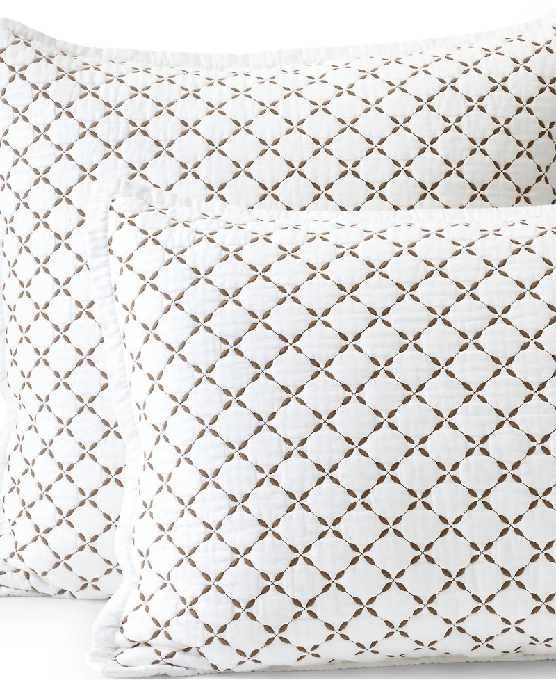 Lands' End Embroidered Diamond Double Voile Sham