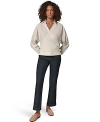 Donna Karan Weekend Women's Pinstripe Poplin Long-Sleeve Blouse