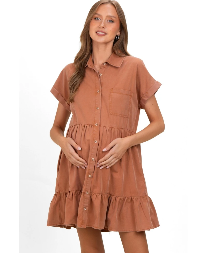 Pinkblush Women's Clay Button Down Mini Dress