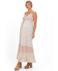 Pinkblush Maternity V-Neck Floral Maxi Dress