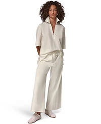 Donna Karan Weekend Women's Poplin V-Neck Collared Top