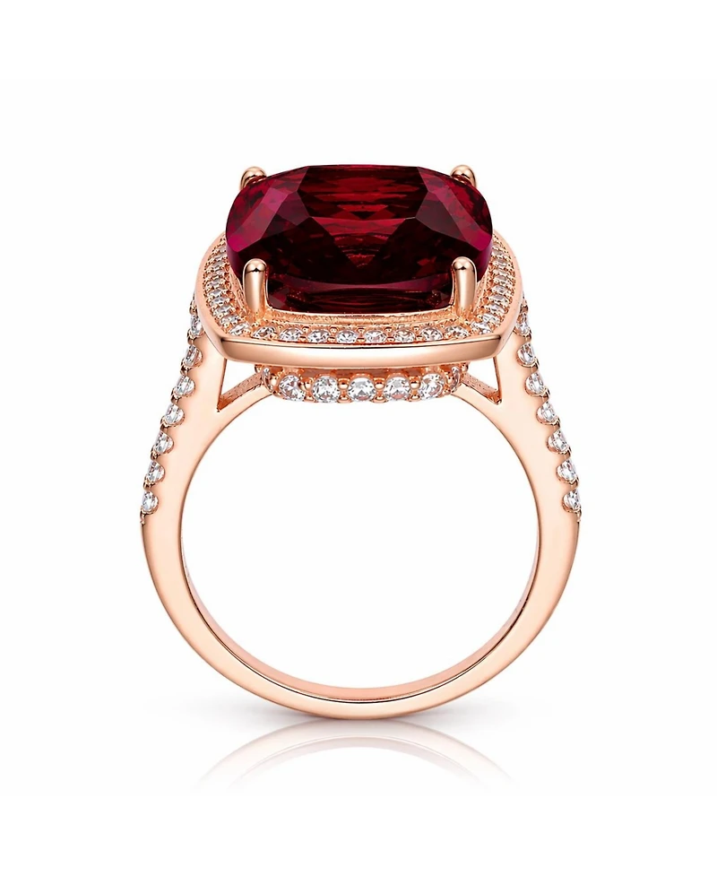 Sterling Silver Red Cubic Zirconia Statement Ring