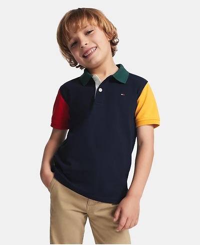 Tommy Hilfiger Boys' 2T-7 Color-Blocked Short-Sleeve Polo Shirt