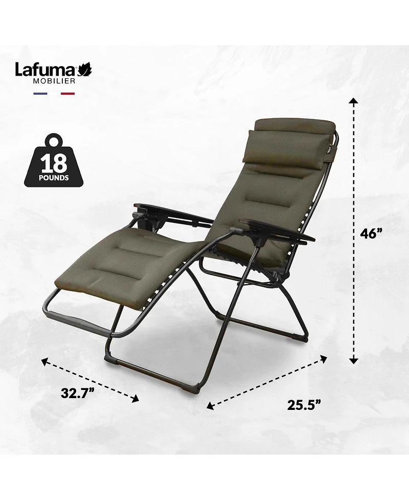 Lafuma Futura Air Comfort Zero Gravity Indoor Outdoor Recliner Chair, Taupe