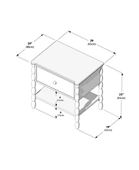 Plank+Beam Jenny Lind Nightstand with 1 Drawer and Bottom Shelf, Blonde