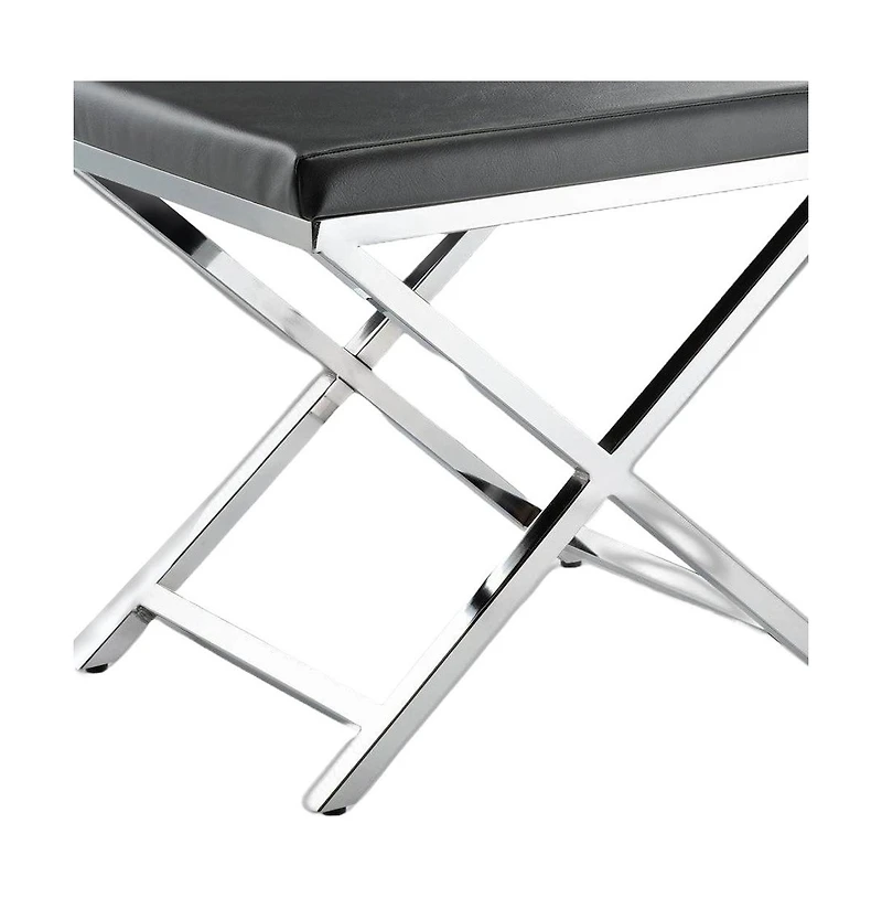 HomeRoots 21" Faux Leather Vanity Chair