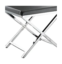 HomeRoots 21" Faux Leather Vanity Chair