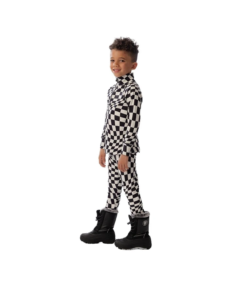 Deux par Deux Toddler Boy 2T -5T Two-Piece Thermal Underwear Checkered Print