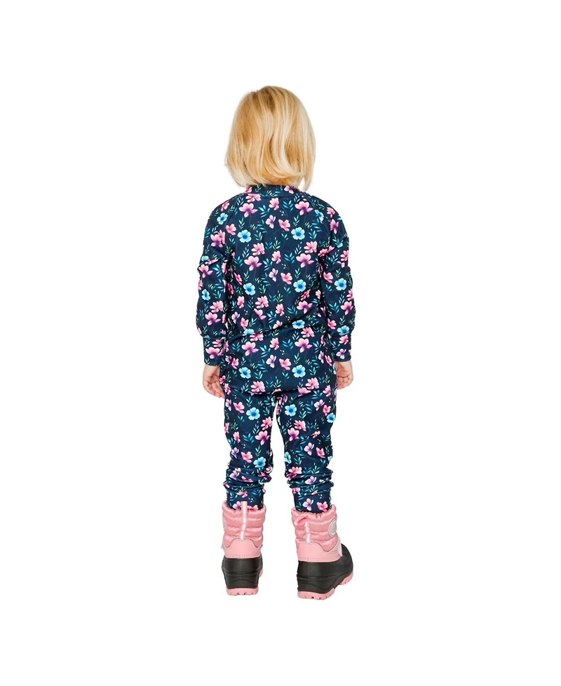 Deux par Toddler Girls ( 2T To 5T ) One Piece Thermal Underwear Floral Print