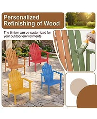 Gymax 4 Piece Stackable Adirondack Chairs with Slatted Backrests and Seats Built-in Armrests