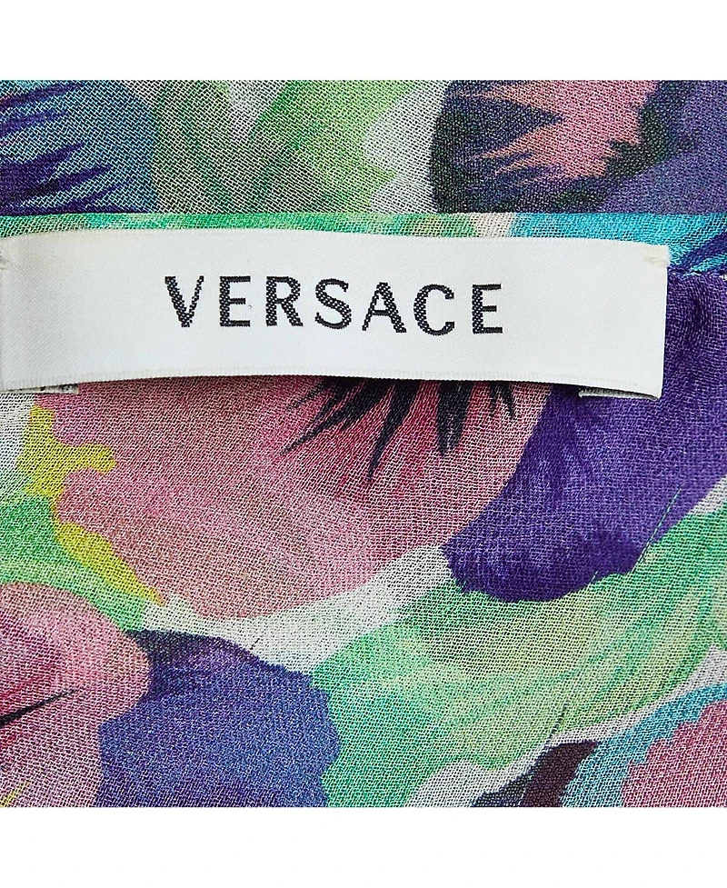 Pre-Owned Versace Women's Floral Print Silk Kaftan Top