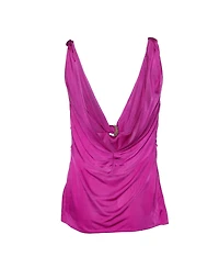 Pre-Owned Versace Women's Embellished Knot-Front Jersey Top