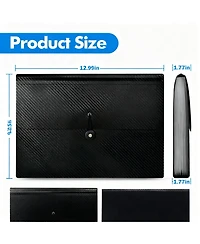 Danrong Expanding File Folders 13 Pockets Organizer Accordion Holder Elastic Buckles Closure A4 Paper Document Home School Office