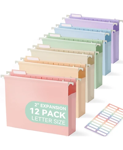Danrong Plastic Extra Capacity Hanging File Folders Expanding Pocket Heavy Duty Filing Cabinet Tabs Letter Pack