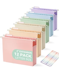 Danrong Plastic Extra Capacity Hanging File Folders Expanding Pocket Heavy Duty Filing Cabinet Tabs Letter Pack