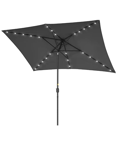 Sonkuki Enhance Your Outdoor Oasis with 10×6.5Feet Led Rectangular Patio Umbrella - Stylish, Durable, and Sun-Protective!