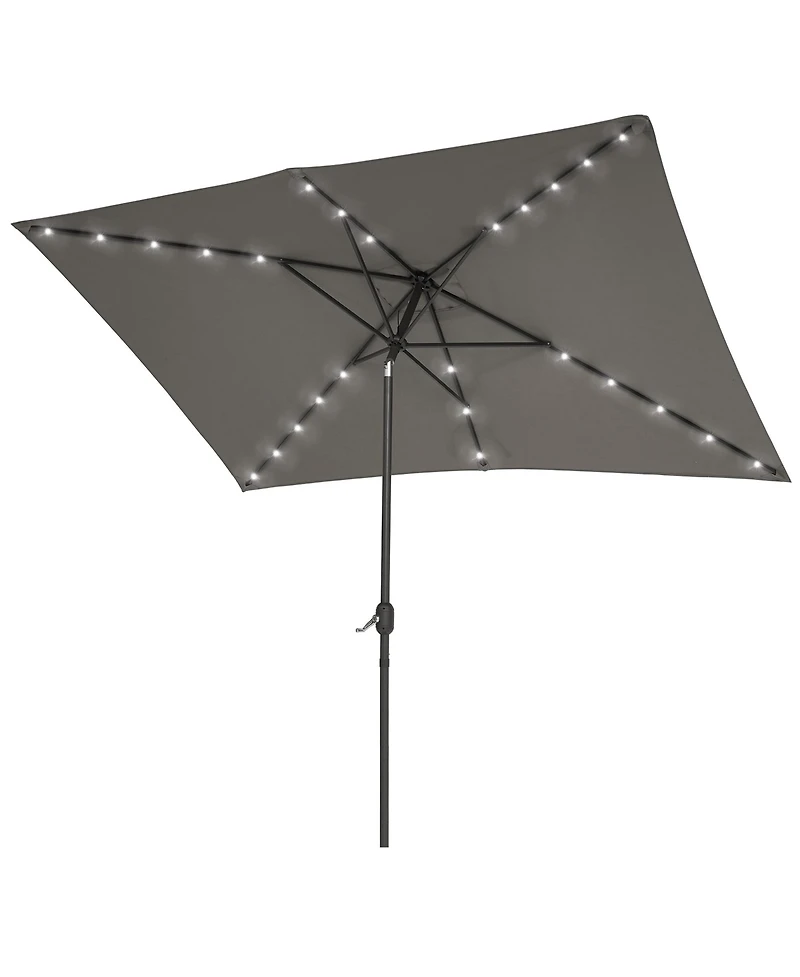 Sonkuki Enhance Your Outdoor Oasis with 10×6.5Feet Led Rectangular Patio Umbrella - Stylish, Durable, and Sun-Protective!