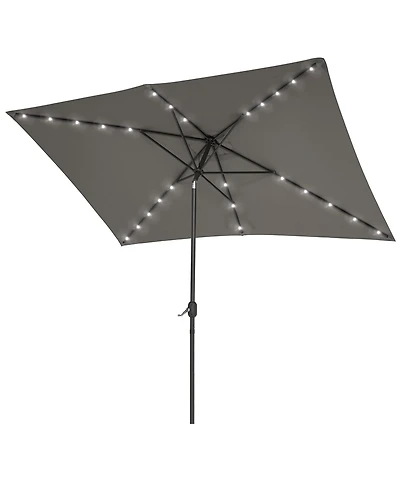 Sonkuki Enhance Your Outdoor Oasis with 10×6.5Feet Led Rectangular Patio Umbrella - Stylish, Durable, and Sun-Protective!