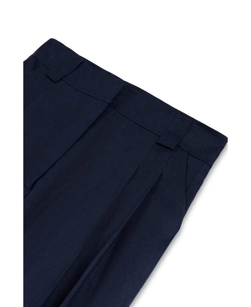 Nocturne Women's High-Rise Pleated-Front Tapered Linen Trousers