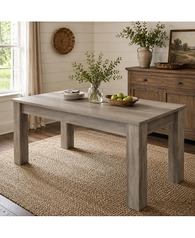 homfan 63-Inch Rectangular Farmhouse Dining Table for 4-6, 1.18" Thick Tabletop