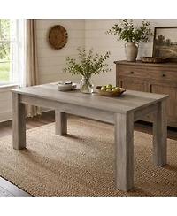 homfan 63-Inch Rectangular Farmhouse Dining Table for 4-6, 1.18" Thick Tabletop