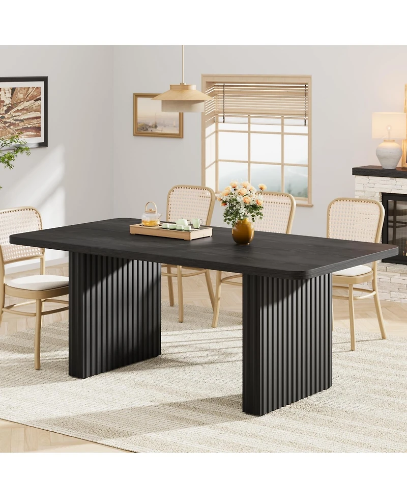 homfan 71-Inch Farmhouse Dining Table for 6-8