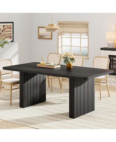 homfan 71-Inch Farmhouse Dining Table for 6-8