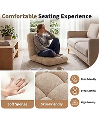 gaomon Folding Floor Chair with Back Support,5 Adjustable Position, Padded Sleeper Bed, Couch Recliner, Gaming for Adults